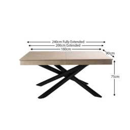 Amelia Whitewash Wood Dining Table - Extendable - Black Legs - thumbnail 4