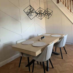 Amelia Whitewash Wood Dining Table - Extendable - Black Legs - thumbnail 6