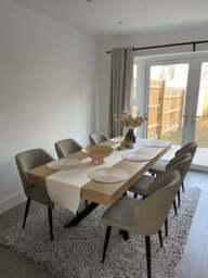 Amelia Whitewash Wood Dining Table - Extendable - Black Legs - thumbnail 3