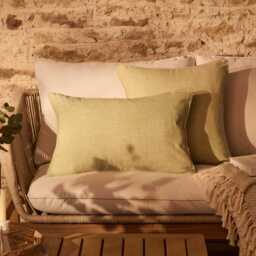 Camber 45x45cm Garden Scatter Cushion Cover - Sage Green with Green Piping - thumbnail 2
