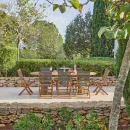 Willow 8 Seater White Acacia Oval Garden Dining Set with Cove Green Rope Chairs