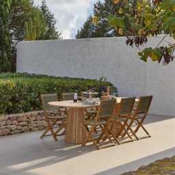 Willow 8 Seater White Acacia Oval Garden Dining Set with Cove Green Rope Chairs - thumbnail 2