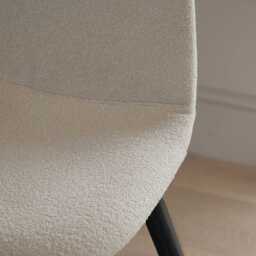 Ellis Light Beige Boucle Dining Chairs - Set of 2 - Black Oak Legs - thumbnail 3