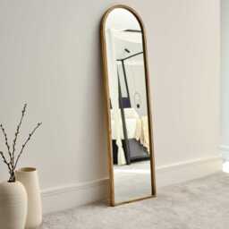 Ingham 140x40cm Wooden Arch Mirror - Natural - thumbnail 1