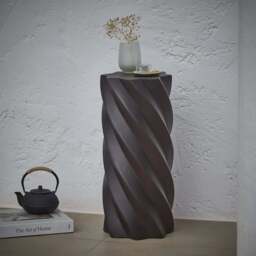Bianca Concrete Garden Side Table - Black - thumbnail 1