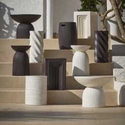 Bianca Concrete Garden Side Table - Black - thumbnail 3