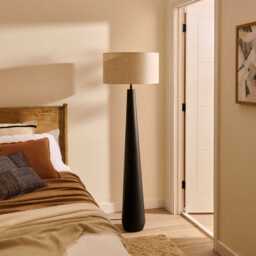 Foxcote Black Metal Floor Lamp Base - 129cm - thumbnail 2