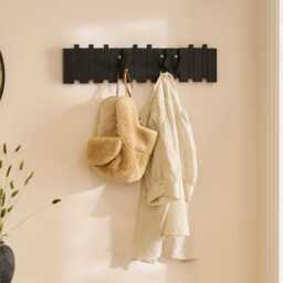 Lowell Wooden Folding Coat Rack - Black Oak - thumbnail 2