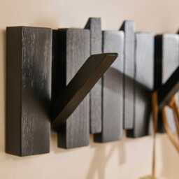 Lowell Wooden Folding Coat Rack - Black Oak - thumbnail 4