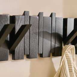 Lowell Wooden Folding Coat Rack - Black Oak - thumbnail 6
