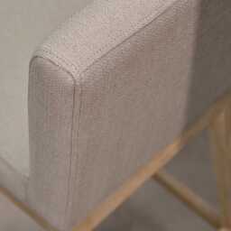 Nolan Fawn Linen Bar Stool - Whitewash Oak Legs - thumbnail 6
