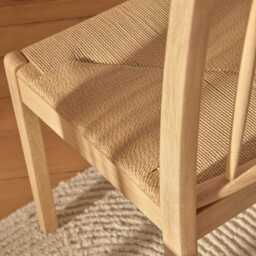Tilly Woven Dining Chairs - Set of 2 - Whitewash Oak Legs - thumbnail 5