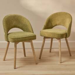 Marilyn Green Dining Chairs - Set of 2 - Whitewash Legs