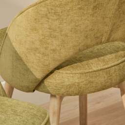 Marilyn Green Dining Chairs - Set of 2 - Whitewash Legs - thumbnail 5