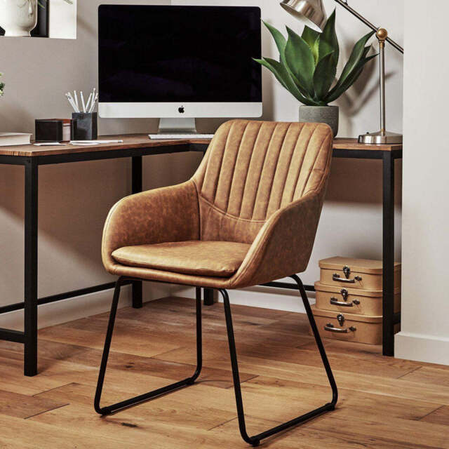 Sheffield Office Faux Leather Chair - Tan with Black Legs - image 1