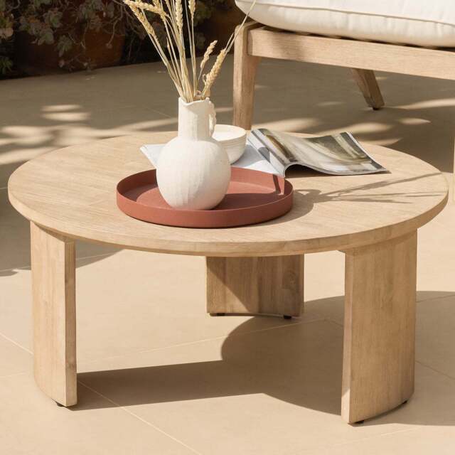 Mali Wooden Garden Coffee Table - Brushed Light Acacia - image 1
