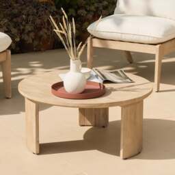 Mali Wooden Garden Coffee Table - Brushed Light Acacia - thumbnail 3