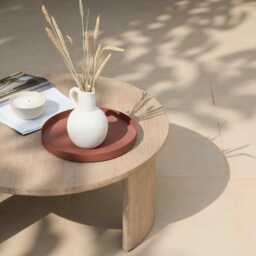 Mali Wooden Garden Coffee Table - Brushed Light Acacia - thumbnail 5