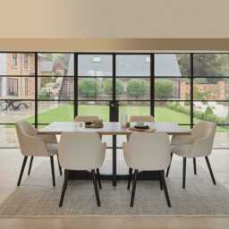 Jade Mango Wood Dining Table - Rectangular - Black Legs - thumbnail 4