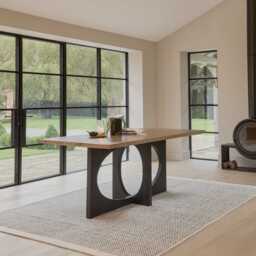 Jade Mango Wood Dining Table - Rectangular - Black Legs - thumbnail 3