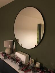 Marbury 100cm Metal Round Mirror - Black - thumbnail 2