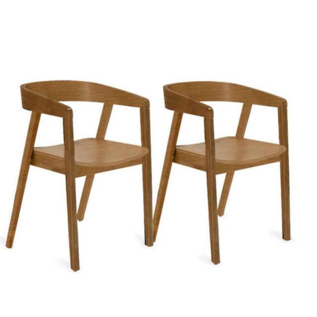 Ella Oak Wood Dining Armchairs - Set of 2 - image 1