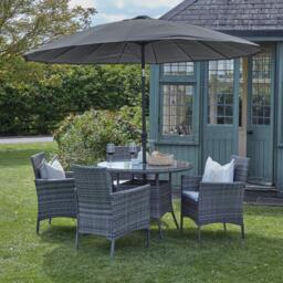 Kemble 4 Seater Garden Round Dining Table - Grey