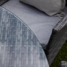 Kemble 4 Seater Garden Round Dining Table - Grey - thumbnail 3