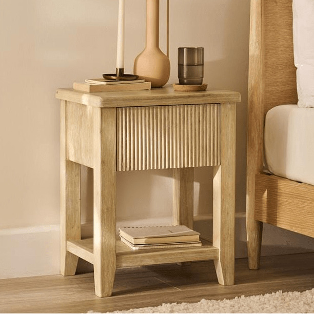 Raleigh 1 Drawer Bedside Table - Whitewash - image 1
