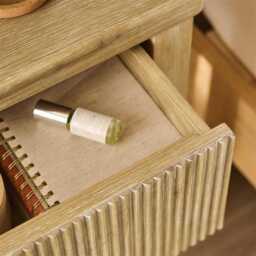 Raleigh 1 Drawer Bedside Table - Whitewash - thumbnail 4