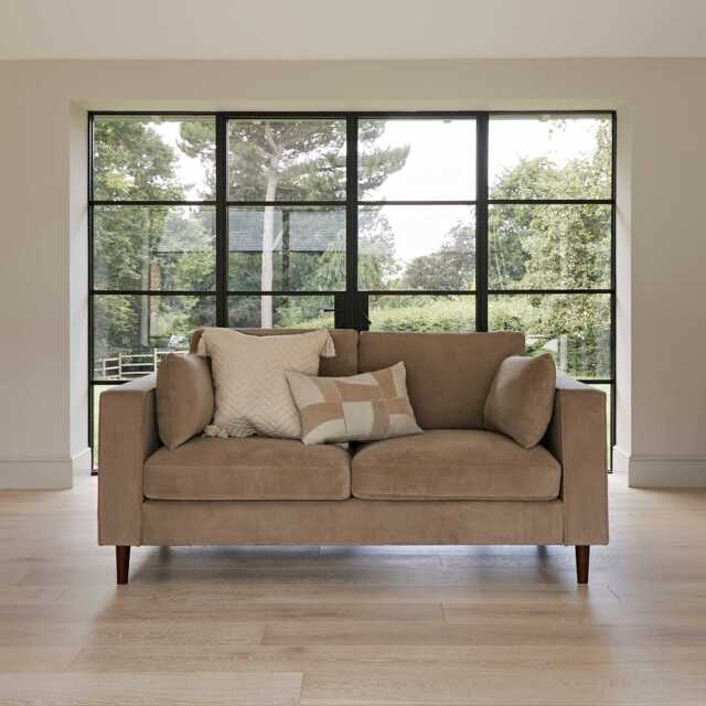 Emily 2 Seater Sofa - Driftwood with Dark Oak Legs - image 1