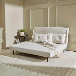 Una 2 Seater Double Sofa Bed - Oatmeal Linen - thumbnail 4