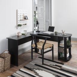 Essie L Shaped Desk in Black - thumbnail 1