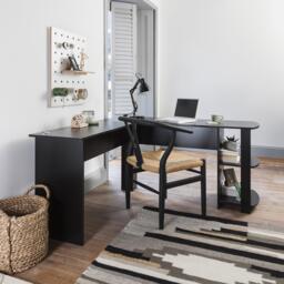 Essie L Shaped Desk in Black - thumbnail 2