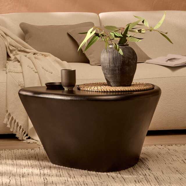 Alder Mango Wood Coffee Table - Jet Black - image 1