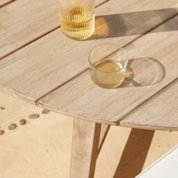 Shiro Wooden Round Garden Dining Table - 160cm - thumbnail 2