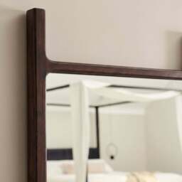 Bastian 60cm x 120cm Wall Mirror - Coffee Brown Paulownia - thumbnail 2