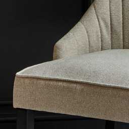 Nadine Marl Taupe Dining Chairs - Set of 2 - Black Legs - thumbnail 3