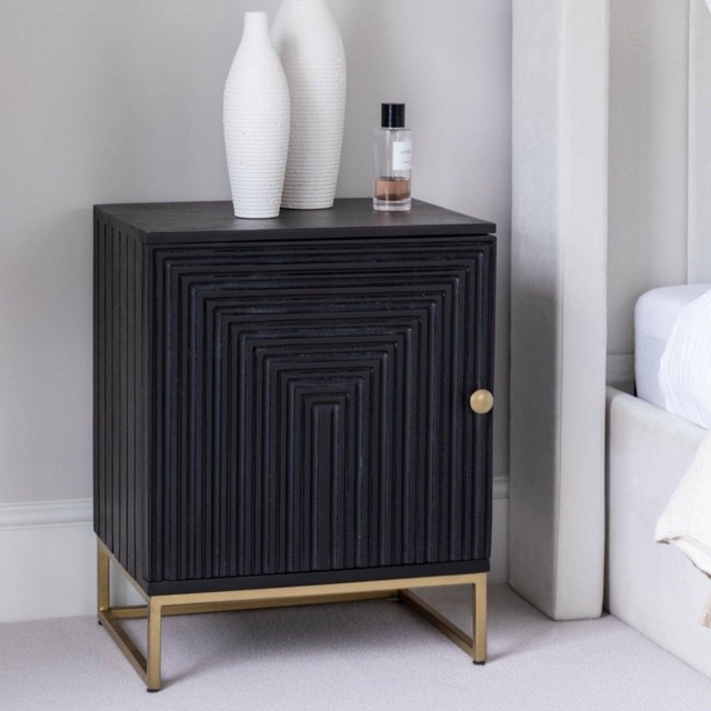Rayna Bedside Table - Jet Black - image 1
