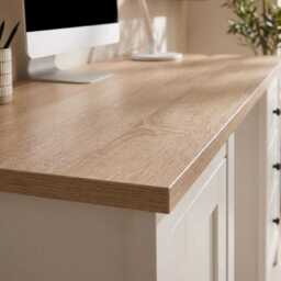 Bampton 3 Drawer Desk - Alabaster White - thumbnail 3