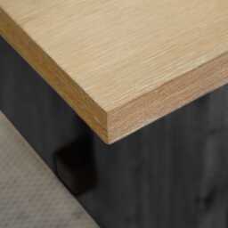 Priya Whitewash Wood Rectangular Dining Table with Black Legs - thumbnail 5