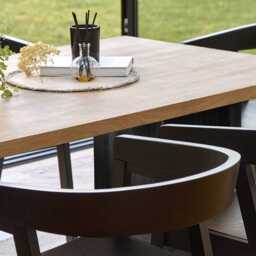 Priya Whitewash Wood Rectangular Dining Table with Black Legs - thumbnail 6
