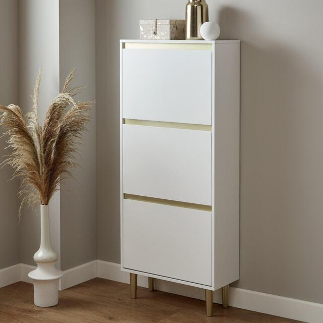 Iliana Shoe Cabinet - 3 Door - White - image 1