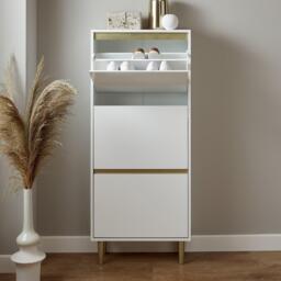Iliana Shoe Cabinet - 3 Door - White - thumbnail 2