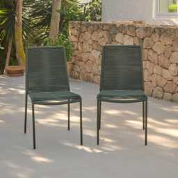 Ryder Khaki Green Rope Garden Chairs - Set of 2 - thumbnail 1