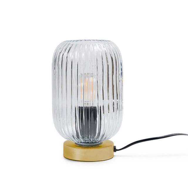 Elland 22.5cm Glass Table Lamp - Clear & Gold - image 1