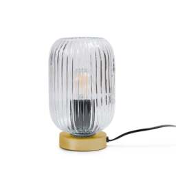 Elland 22.5cm Glass Table Lamp - Clear & Gold