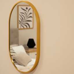Lowesby 60X40cm Metal Capsule Mirror - Gold - thumbnail 4