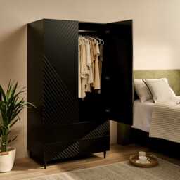 Jack Double Wardrobe - Black - thumbnail 6