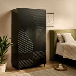 Jack Double Wardrobe - Black - thumbnail 2